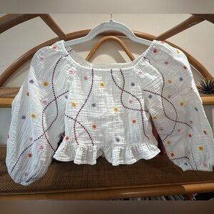 Zara kids cotton embroidered blouse